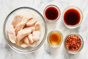 Fiery Chicken Ramen with Creamy Garlic Sauce ingredients