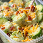 Creamy Cucumber Snack in a plastic bowl