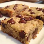 Chocolate Chip Oatmeal Bars in a white plate