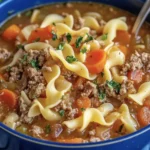 hamburger noodle soup