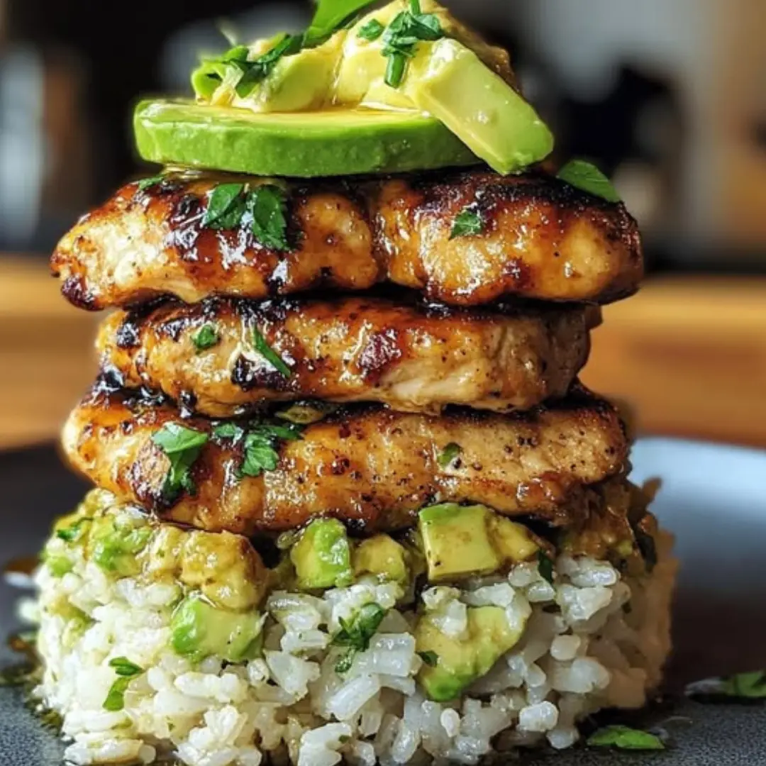 Honey Lime Chicken & Avocado Rice Stack A Fresh Take on Weeknight Dinner