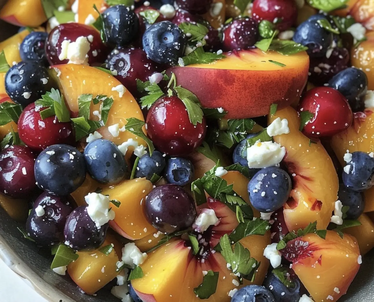 Blueberry Peach Feta Salad