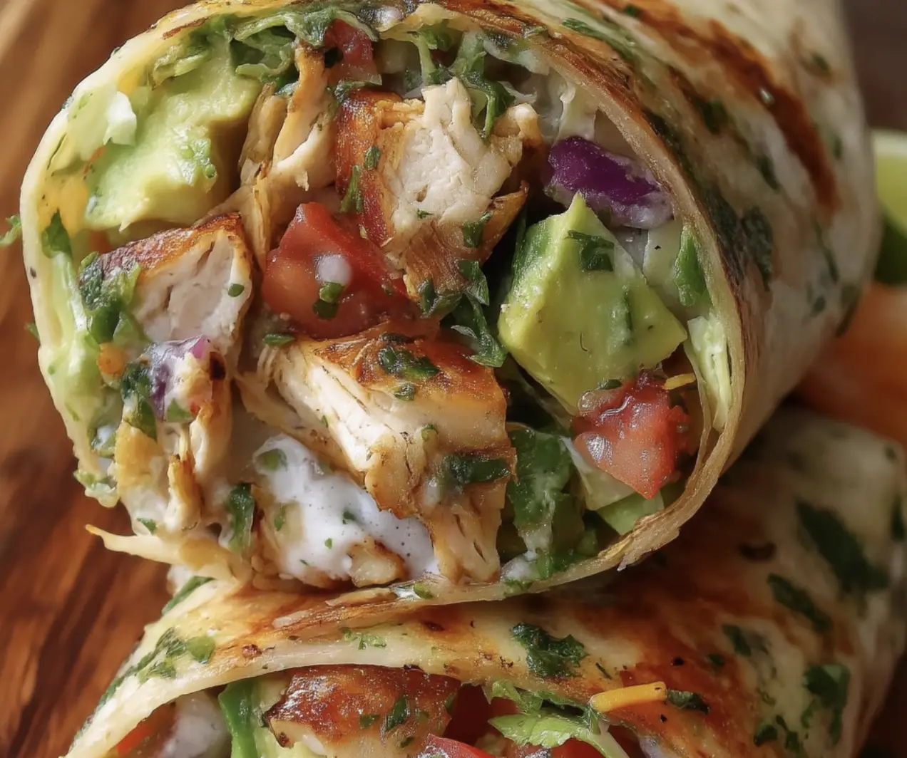 Chicken Avocado Ranch Burritos