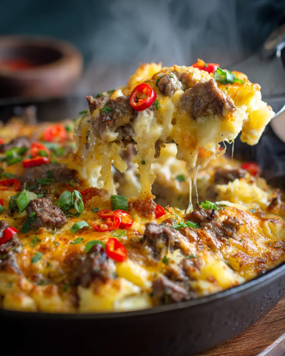Crockpot Cheesesteak Potato Casserole First Image First Image